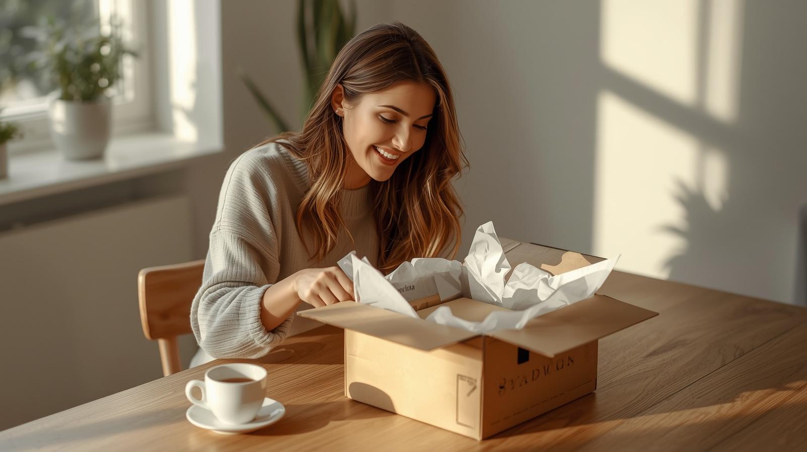 Happy customer unboxing a Salesupply-fulfilled order