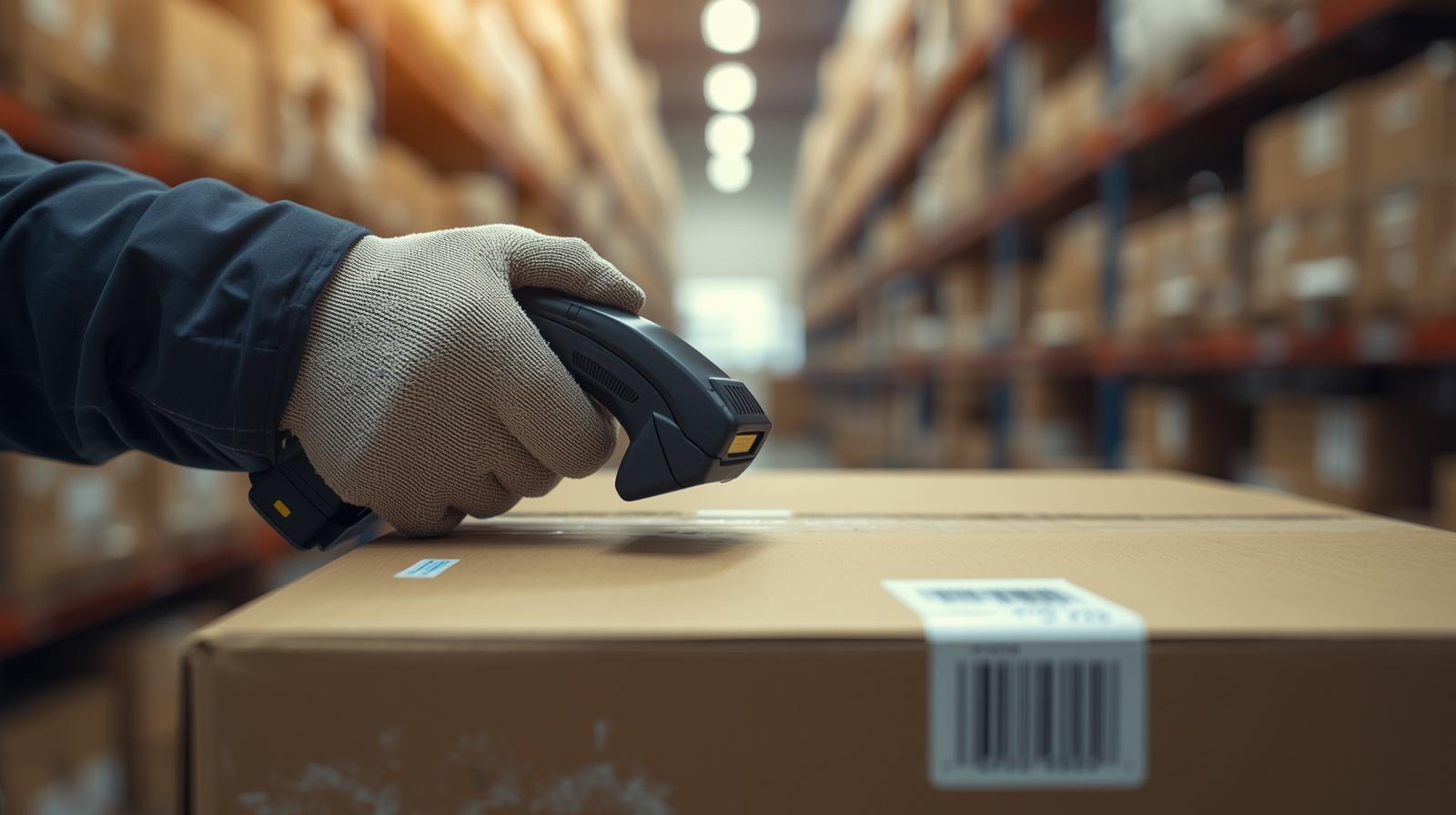 Warehouse worker picking and selecting orders in fulfillment center